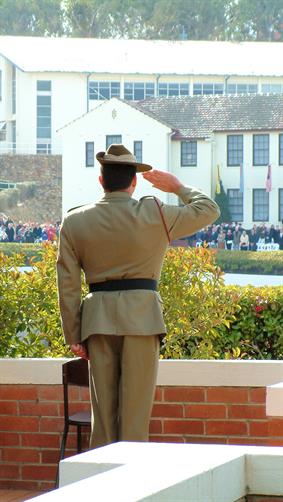 Saluting Queens Colours, Duntroon, ACT.